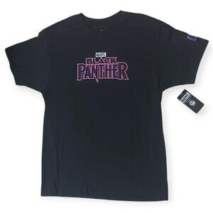 Marvel Black Panther Neon Tchalla Black Comic Graphic Print Tshirt Large NWT